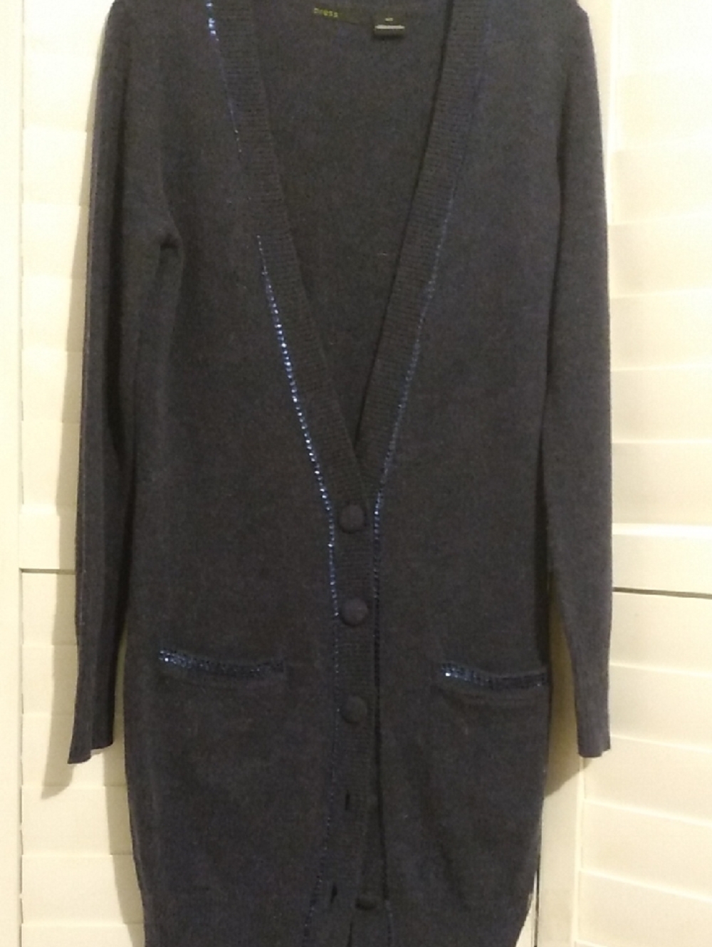 Dark Blue V-Neck Cardigan By Press